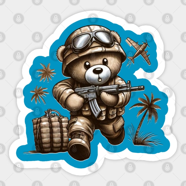 Army teddy bear Sticker by Out of the world